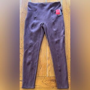 🆕 SPANX Faux Suede High Waisted Dark Terracotta Leggings